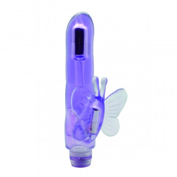 Dual Stimulator Butterfly Vibrator (Purple clear)