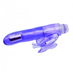 Dual Stimulator Butterfly Vibrator (Purple clear)