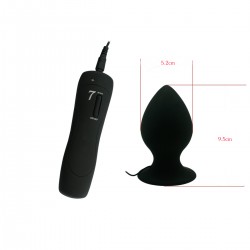 7 Modes Vibration Large Anal Plug (Black)