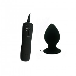 7 Modes Vibration Large Anal Plug (Black)