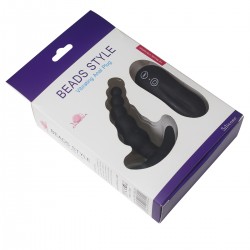 Beads Style Vibrating Anal Plug (Black)