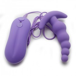 Beads Style Vibrating Anal Plug (Purple)