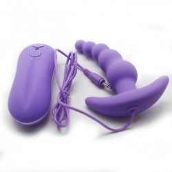 Beads Style Vibrating Anal Plug (Purple)