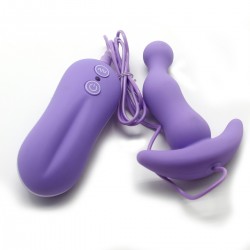 Balls Style Vibrating Anal Plug (Purple)