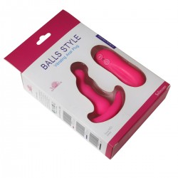 Balls Style Vibrating Anal Plug (Pink)