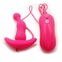 Balls Style Vibrating Anal Plug (Pink)