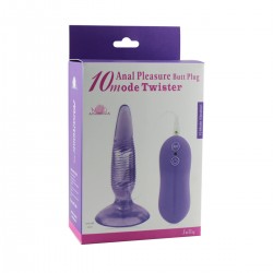 Anal Pleasure Butt Plug 10 Modes Twister (Pink)